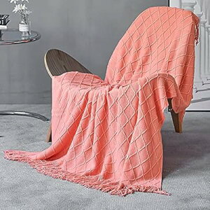 ニット ブランケット フリンジ付き 北欧風 ソリッドカラー マルチカバー おしゃれ ソファカバー カウチ ベッドカバー テーブルクロス毛布 大きい 130x230cm