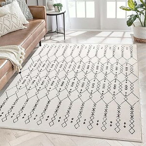 カーペット ラグ ラグマート 絨毯 北欧 模造カシミヤ 防ダニ 抗菌 防臭 滑り止め 幾何学模様 耐久性 長方形 ホットカーペット 冷房対応 オールシーズン (ブラウン/ゴールド, 80x120cm)