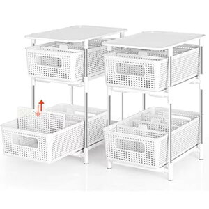 シンク下オーガナイザー シンク下収納 スライドラック 引き出し式 洗面台下 調味料 多目的収納棚 小物整理 組立簡単 省スペース キッチン/洗面所/バスルーム