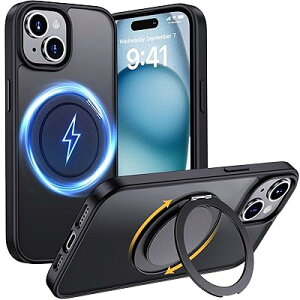 iPhone 15 P[X MagSafeΉ ϏՌ 360°]X^h cΉ }Olbg ϖh~ }bg ACtH15 Jo[ 6.1C` EubN