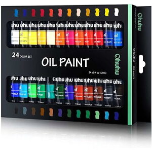 油絵具 セット 24色 油絵 油絵の具 絵の具 絵画 画材 セット初心者 大人 男の子 女の子 12ml ペイント チューブ