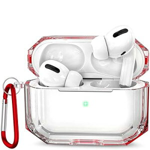 yǃfzAirPods Pro p P[X  SʕیJo[ h~ ϏՌ OʂLEDCgBȂ CX[dΉ AirPods AirPods3p̃P[X (Red)