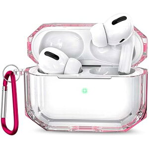 yǃfzAirPods Pro p P[X  SʕیJo[ h~ ϏՌ OʂLEDCgBȂ CX[dΉ AirPods AirPods3p̃P[X (Pink)