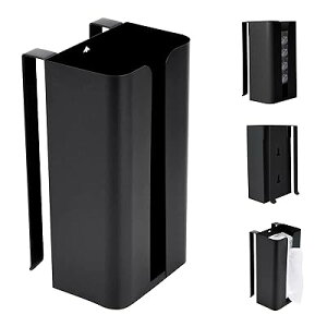掛式ティッシュケース 戸棚下キッチン扉 吊り下げ戸棚とキッチン扉 ポリ袋 ペーパーホルダー 壁掛け ティッシュ収納 キッチン リビング 浴室 洗濯機横 冷蔵庫横 オフィス ブラック(掛式テ