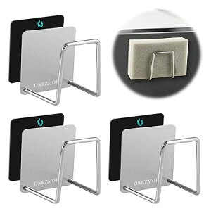 スポンジホルダー マグネット スポンジ置き 3個組 スポンジラック ステンレス製 防錆 シンク スポンジ置き 浮かせて収納 水切り キッチン スポンジラック 強力両面テープ+マグネット付き キ