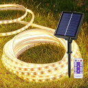 5m LEDテープライト ソーラー 屋外 8種照明モード 遠隔操作可能 LEDテープライト 防水 300LED 温白色 3000K テープライト ソーラー 屋外 ソーラー充電とUSB充電 庭園 屋外照明 デッキ ポーチ ベランダ ガーデン パーテ装飾