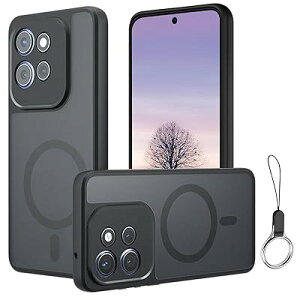 For Motorola Moto Edge 50 Pro/50S Pro 用 ケース 半透明のデザイン Magsafe 対応 マグネット 搭載 ワイアレス充電 マット感ケース 米軍MIL規格取得 ハイブリット TPUバンパー PCマイクロドット加工