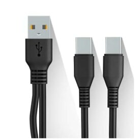Cable Factory【 充電 Type C 二股ケーブル 1M 黒色 】 1本で USBーC スマホ タブレットを2台同時に充