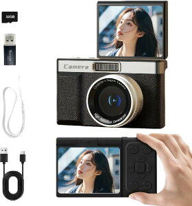 �f�W�^���J���� 1080p�Ή� ����B�e 9600����f 8�{�f�W�^���Y�[�� AF�����t�H�[�J�X 180�x��]�t�����j�^�[ �I�[�g�t�H�[�J�X �ڎʃ��[�h ���B��Ή� 2 �C���`��� 32GB SD�J�[�h�t�� �y�� �~�j 