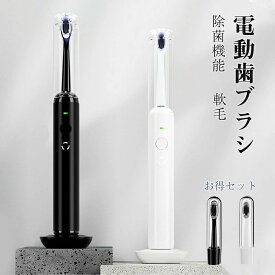 電動歯ブラシ 充電式 電動 歯ブラシ 音波歯ブラシ UV清潔ケア機能付き オーラルケア 極細軟毛 替ブラシ2本 IPX7防水 大容量バッテリー内蔵 振動周波数38000〜42000 低騒音 プレゼント お得セット