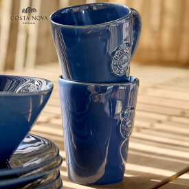 COSTA NOVA マグ 300ml ホワイト ターコイズ デニム マグカップ ポルトガル製 コスタノバ