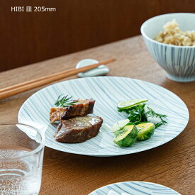 キントー 和食器 HIBI 皿 205mm 中皿 波佐見焼 電子レンジ対応 食洗器対応 KINTO