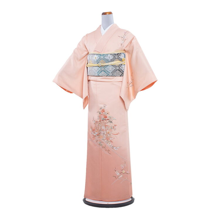 楽天市場 レンタル 訪問着 フルセットレンタル 付下げ 着物 結婚式 入学式 卒業式 卒園式 七五三 お宮参り お茶会 式典 結納 753 訪問着レンタル 着物レンタル きものレンタル 訪問着フルセット ママ 母親 母 貸衣装 貸衣裳 送料無料 315 サーモンピンク地 扇と花