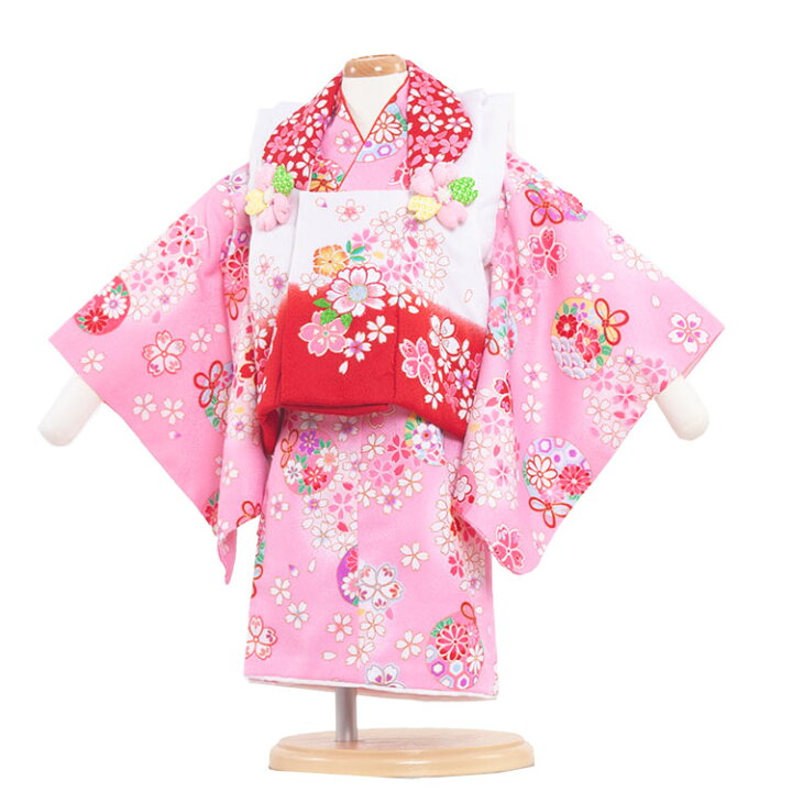 楽天市場】【レンタル】ベビー着物 /ピンクの小花/華 二部式着物321-3 