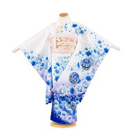 【レンタル】七五三 5歳（小さめ7歳）女の子 着物 レンタル 5027 白地 鞠と牡丹 子供 数え年 おしゃれ 可…