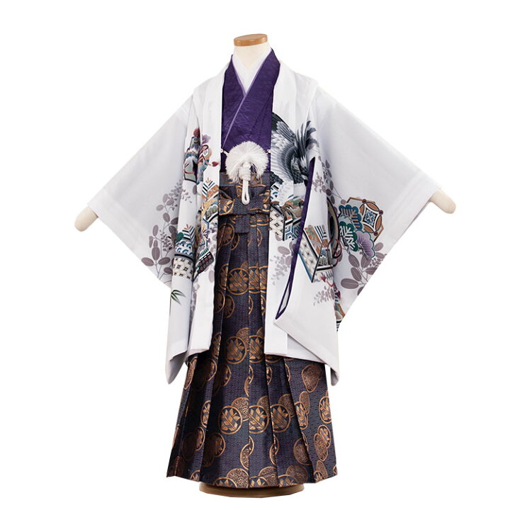 楽天市場】【レンタル】【かんたん着付け袴】5464 白×鷹 藤の花 七五三 
