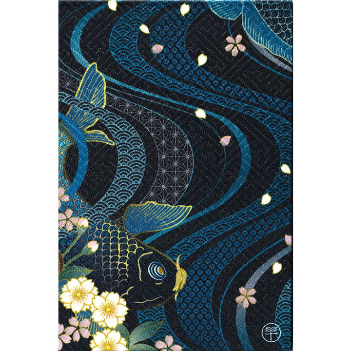 楽天市場 御朱印帳 大判 月見鯉 紗綾形の金襴生地 鳥の子 かっこいい おしゃれ京都ちせん 送料無料 蛇腹 式 お寺 神社 巡り や 旅行 にも 金襴 生地 が 上品 で 高級 感 のある一冊です 和紙 が 選べる サイズ 縦 18 横 12