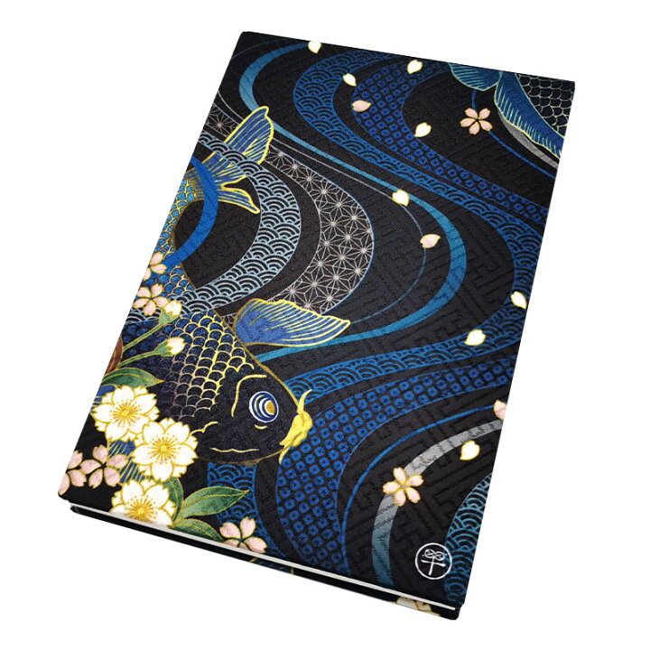 楽天市場 御朱印帳 大判 月見鯉 紗綾形の金襴生地 鳥の子 かっこいい おしゃれ京都ちせん 送料無料 蛇腹 式 お寺 神社 巡り や 旅行 にも 金襴 生地 が 上品 で 高級 感 のある一冊です 和紙 が 選べる サイズ 縦 18 横 12