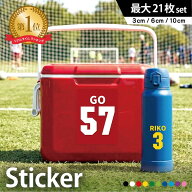 ステッカー 名前シール サッカー 防水 背番号 水筒 クーラーボックス ボール かっこいい 野球 名入れ バ…