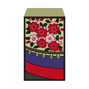 花札・桜に幕/ポチ袋(中)5枚セット お年玉袋・ぽち袋・おしゃれでかわいい多目的祝儀袋