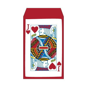 ハートのジャック【トランプ】/ポチ袋(中)5枚セット お年玉袋・ぽち袋・おしゃれでかわいい多目的祝儀袋