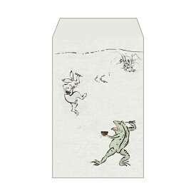 鳥獣食事戯画／ポチ袋(中)5枚セット お年玉袋・ぽち袋・おしゃれでかわいい多目的祝儀袋