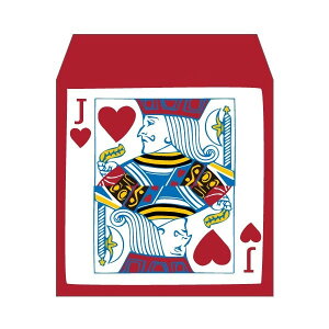 トランプ・ハートのジャック/コイン用ポチ袋(小)5枚セット お年玉袋・ぽち袋・おしゃれでかわいい多目的祝儀袋