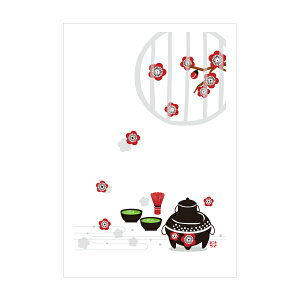 抹茶(お茶・梅)【ポストカード】3枚セット/おしゃれでかわいい京都かみんぐ限定ポストカードアート