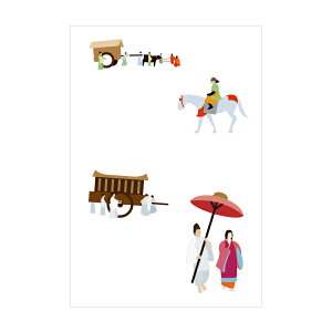 時代祭【ポストカード】3枚セット/おしゃれでかわいい京都かみんぐ限定ポストカードアート