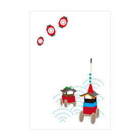祇園祭【ポストカード】3枚セット／おしゃれでかわいい京都かみんぐ限定ポストカードアート