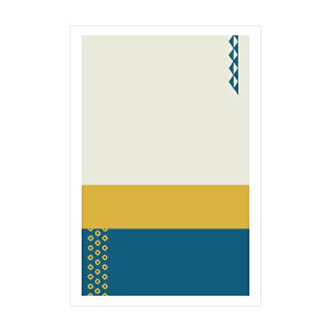 藍【ポストカード】3枚セット/おしゃれでかわいい京都かみんぐ限定ポストカードアート