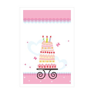 ケーキ(バースデーケーキ・ウェディングケーキ)【ポストカード】3枚セット/おしゃれでかわいい京都かみんぐ限定ポストカードアート