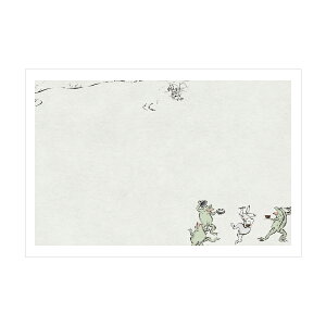 鳥獣食事戯画【ポストカード】3枚セット/おしゃれでかわいい京都かみんぐ限定ポストカードアート