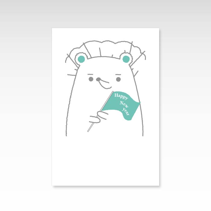 即納送料無料 2019年年賀状 ハリネズミ いつでも送料無料 おしゃれでかわいい京都かみんぐ限定ポストカード 3枚セット