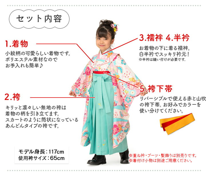 アンティーク大正ロマン 二分の一成人式に 送料無料 十三参り 古典ポップな桐に御所車小紋 小学生の袴 優れた品質 古典ポップな桐に御所車小紋