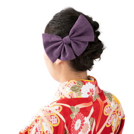 髪飾り リボン コーム ファブリック 無地 バイカラー 大きめ ヘアアクセサリー 卒園式 卒業式