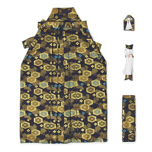 七五三 男の子袴セット 小物 角帯 懐剣 お守り 4点セット 3歳 5歳 7歳 3才 5才 7才 三歳 五歳 七歳 50cm 55cm 60cm 65cm 白金 武田菱 紺 亀甲 グレー 亀甲金花紋 金襴 丸紋 着物羽織用 和装 きもの はか