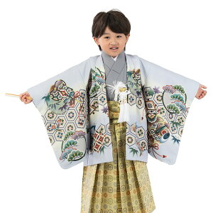 七五三 男の子 着物 フルセット 3歳 5歳 数5歳 満5歳 7歳 羽織 袴 14点セット 販売 着付け小物付 卒園式 祝い着 男児 3才 5才 7才 数5才 満5才 薄紫 薄茶色 黒 グレー ベージュ 紺 銀 青緑 鷹 兜