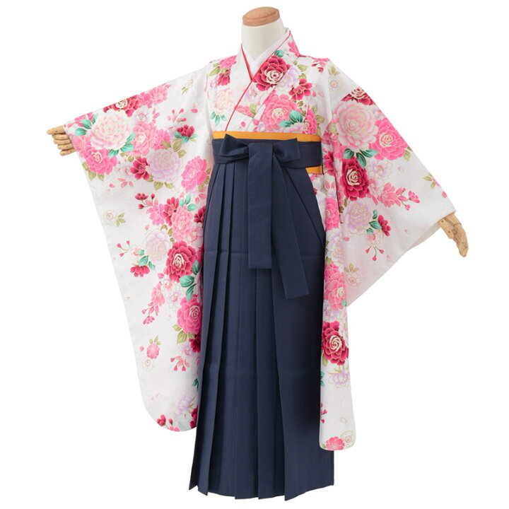 楽天市場】女の子 着物袴セット 卒園式袴 プリンセスローズ 白 黒 着物 