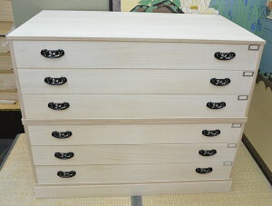 桐タンス 奥行60cm ロウ引き 総桐ビックチェスト 法衣タンス 深型 引出し 6段 3段2つ重ね 桐たんす ネームプレート付 【着物用】 日本製 桐だんす 桐ダンス 収納ケース 桐 タンス 着物