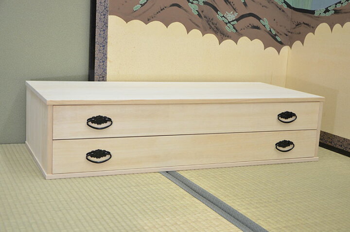 楽天市場】桐たんす 2段 浅型 桐システムタンス 桐箪笥 ロウ引き仕上げ 