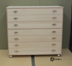 シルバー取っ手 桐たんす 桐 押入 収納 桐箪笥 たとう紙サイズ幅100高さ93cm 7段 桐タンス チェスト ストッパーキャスター付 肥前桐民芸 京都市やま オリジナル 着物用 関東〜九州送料無料日