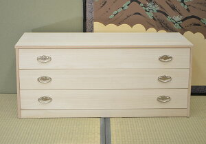 桐たんす 着物用 ニッケル シルバー取っ手3段 総桐タンス 総桐箪笥 京都市やま限定 着物収納 肥前桐民芸 国産 たとう紙OK 天板側板15mm 桐衣装ケース KT-3市 桐箪笥 桐タンス 関東〜九州送料無