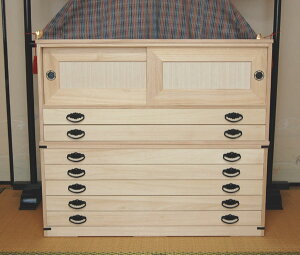 総桐タンス 桐たんす 桐箪笥 7段 戸袋付 着物用 肥前桐民芸 国産品 たとう紙OK 天板側板15mm 2段重ね 桐ダンス 桐箪笥 桐タンス 和家具 価格 関東〜九州送料無料 国産 家具 日本製 桐だんす 桐