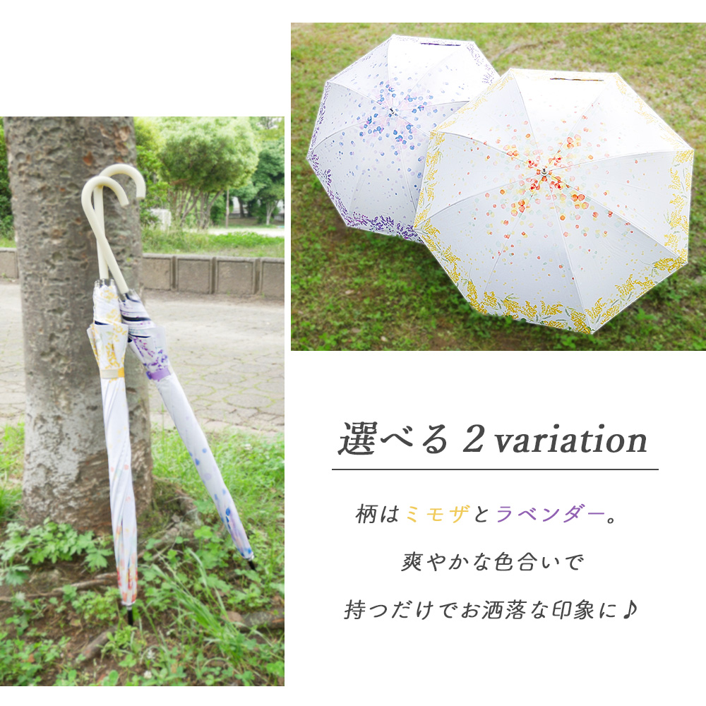 日傘　遮光　遮熱　ＵＶ　軽量　ミモザ　55センチ