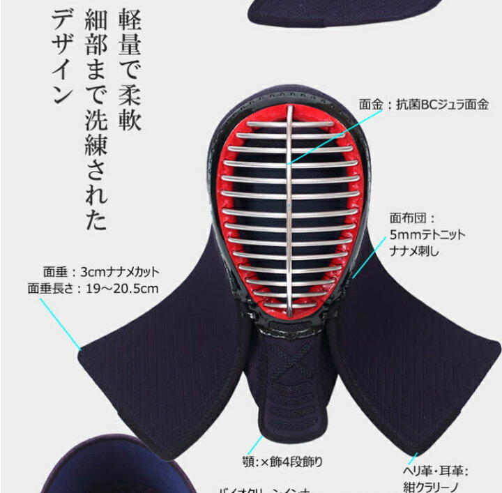 楽天市場】剣道 防具 面 『A-1αBIOCLEAN（バイオクリーン）』5  