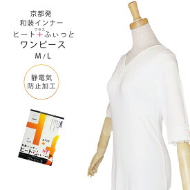 和装インナー 「ヒート＋ふぃっと」ワンピース 選べる2 サイズ M L 東レ「ソフトサーモ」あたたかく、快適な肌触り ストレッチ×着物の為の設計 卒業式 入学式 結婚式 結納 小紋 留袖 訪問着 無地 紬 着物スリップ 和装下着 防寒 で送料無料