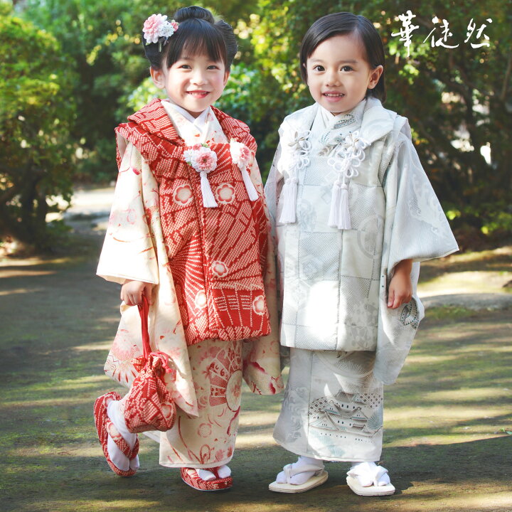 楽天市場】華徒然 七五三 レンタル 女の子 3歳 着物 被布 753着物 フル 