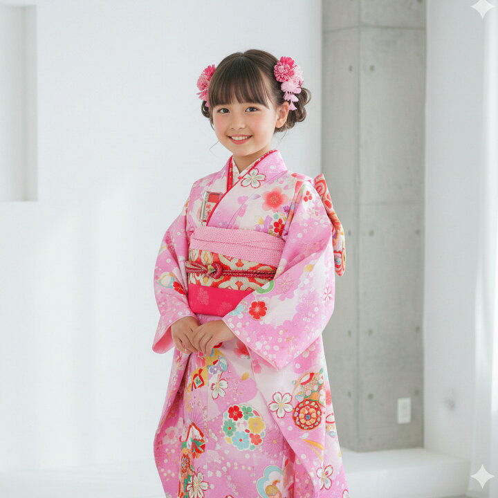 楽天市場】【レンタル】花うさぎ 七五三 四ツ身 着物 フルセット 【7歳