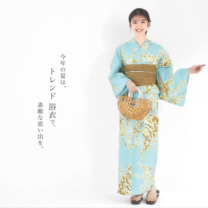 楽天市場】浴衣 レディース 3点セット (ゆかた/帯/下駄) 綿100 